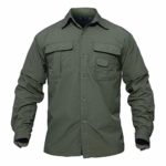 TACVASEN Outdoor Sport Military Tactical Battle Ripstop Long Sleeve Shirt for Men Army Green,X-Large