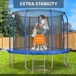 BCAN Trampoline 10FT – Recreational Trampoline for Kids Family 450LBS Weight Capacity, ASTM Approved, Outdoor Trampoline with Enclosure Net, Jumping Exercise Fitness Heavy Duty Backyards Trampoline