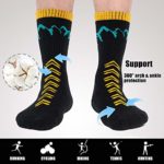 Time May Tell Mens Hiking Socks Moisture Wicking Cushion Crew Socks for Terkking,Outdoor Sports,Performance 2/4 Pack (Black,Blue,Brown,Green(4 pairs), US size 9″-12″)