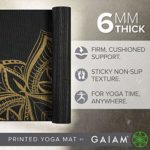 Gaiam Yoga Mat Premium Print Extra Thick Non Slip Exercise & Fitness Mat for All Types of Yoga, Pilates & Floor Workouts, Metallic Bronze Medallion, 6mm