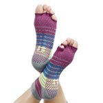 Gaiam Grippy Toeless Yoga Socks for Extra Grip in Standard or Hot Yoga, Barre, Pilates, Ballet or at Home for Added Balance and Stability, Bright Bouquet