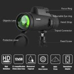 Hooerm Monocular Telescope for Smartphone,12X50 High Definition Monocular,FMC&BAK4 Prism Monoscope with Dual Focus Optics Zoom for Adults Kids Bird Watching Hunting Hiking Concert Travel Secenery