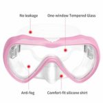SwimStar Snorkel Set for Women and Men, Anti Fog Tempered Glass Snorkel Mask for Snorkeling, Swimming and Scuba Diving, Anti Leak Dry Top Snorkeling Gear Panoramic Silicone Goggle No Leak Pink