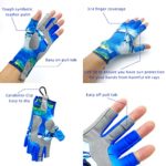 Fishing Gloves Ultra-Thin and Breathable Sun Protection Non-Slip Wearable Fingerless Gloves Men and Women UPF 50+ SPF for Kayaking, Paddling,Canoeing,Rowing,Driving,JinMaYi(L/XL)