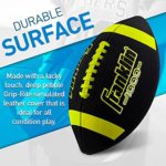 Franklin Sports Junior Size Football – Grip-Rite Youth Footballs – Extra Grip Synthetic Leather Perfect for Kids – Black and Optic
