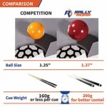 Rally and Roar Tabletop Billiards Mini Pool Game, Includes Ball Set, Rack, 2 Cues, Chalk and Brush