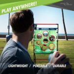 Sport Squad Endzone Challenge – 2-in-1 Football Toss and Flying Disc Toss – Backyard and Lawn Game for Indoor and Outdoor Use – Practice your Throwing Skills with this Football Target Carnival Game