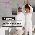 Rocky Thermal Underwear for Boys (Thermal Long Johns Set) Shirt & Pants, Base Layer w/Leggings/Bottoms Ski/Extreme Cold (Black – Medium)