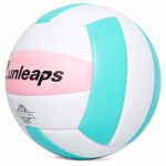 Runleaps Soft Indoor Volleyball Waterproof Volleyball Light Touch Recreational Ball for Pool Gym Indoor Outdoor (Pink/Light Blue, Size 5)