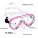 SwimStar Snorkel Set for Adults and Kids, 2022 Diving Mask for Women Men Children, Anti Fog Tempered Glass Swimming Goggles for Lap Swimming, Boys and Girls Ocean Snorkeling Mask Scuba Gear Pink