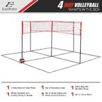 EastPoint Sports 4-Way Volleyball Set, Game for Outdoors, Backyard, Beach, Park, East Set Up, White
