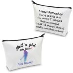 CMNIM Field Hockey Gifts for Girl Just a Girl Who Loves Field Hockey Player Gifts Field Hockey Makeup Bags Cosmetic Travel Bags Inspirational Gifts (Just a Girl Who Loves Field Hockey Makeup Bag)