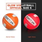 OMOTIYA Light Up Volleyball, Glow in The Dark, Much Brighter, Great Volleyball Gift for Boys, Official Size and Weight, Orange