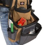 Dickies 4-Piece Carpenter’s Rig, Padded Tool Belt Suspenders, Cooling Mesh, Tool Belt, Steel Buckle, Grey/Tan, 3.8 lb.