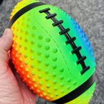 Regent Practice Football Neon Colored 9inch Spiked for gripping Control Made of Soft Rubber Inflatable Football air Filled Great for The Pool or Playground PINK ORANGE LIME BLUE PURPLE (SJB-9R)