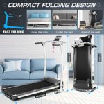 Folding Treadmill, Treadmill for Home with LCD Monitor Motorized, Electric Treadmill Workout Running Machine with Auto Stop Safety Function, Walking Running Machine Equipment for Home Gym