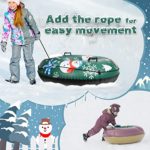 Upgraded 50 Inch Snow Tube with Thicker K80 Military Grade Material and Sturdy Handles Heavy Duty Inflatable Sled Toboggan Sledding Equipment for Kids and Adults Snow Toys for Winter Outdoor Fun