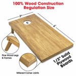 GoSports 4 x 2feet Regulation Size Wooden Cornhole Boards Set – Includes Carrying Case and Over 100 Optional Bean Bag Colors