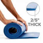 Gaiam Essentials Thick Yoga Mat Fitness & Exercise Mat with Easy-Cinch Yoga Mat Carrier Strap, Orange, 72 InchL x 24 InchW x 2/5 Inch Thick