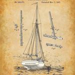 Original Sailing Patent Art Prints – Set of Four Photos (8×10) Unframed – Makes a Great Beach House Decor and Gift for Sailors and Boat Owners Under $20