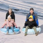 34″ Inflatable Snow Tube 2 Sets, Heavy-Duty Snow Tube for Sledding Great Inflatable Snow Tubes for Kids and Adults Family Activities Winter Fun (Marble)