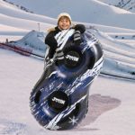 51” Inflatable Snow Tube, Double-Rider Snow Tube for Sledding Heavy-Duty inflated 2 Person Double Seat Snow Tube for Kids and Adults Winter Fun