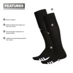 adidas Unisex Rivalry Field OTC Socks (2-Pair), Black/ White, Large