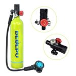DEDEPU Scuba Tank with Snorkel Mask Manual Pump Diving Gear for Diver Mini Diving Tank Diving Cylinder S5000PLUS-Package D Underwater Breathing Device (Green)