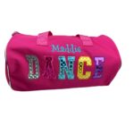 Personalized Dance Bag, Toddler Dance Bag, Dance Duffel Bags for Girls, pink and black, fushia 15×9