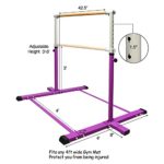JOYSFIT Gymnastics Kip Bars, Expandable Junior Training Bar for Home, 3′- 5′ Height Adjustable Solid Wood Horizontal Bar Indoor Gym Equipment for Kids Girls Boys, 260 lbs Weight Capacity