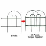Amagabeli Decorative Garden Fence 18in x50ft Rustproof Green Iron Landscape Wire Folding Fencing Ornamental Panel Border Edge Section Edging Patio Flower Bed Animal Barrier for Dog Outdoor Fences FC02