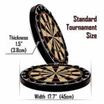 Tian ma Sisal Bristle Dartboard 17.7?x1.5 Staple-Free Bullseye 12 Steel Tip Darts 18g Dartboards Mounting Kits Included