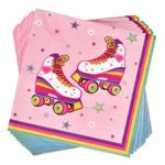 Roller Skating Party Supplies Tableware Set 24 9″ Paper Dinner Plates 24 7″ Plates 24 9 Oz Cups 50 Lunch Napkins for Girls Teens Roller Skate Retro Themed Disposable Birthday Dinnerware Decorations