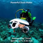 WINDEK SUBLUE WhiteShark Mix Underwater Scooter with Action Camera Mount Dual Motor 40M Waterproof for Water Sports Swimming Pool & Diving & Snorkeling & Sea Adventures
