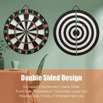 Dart Board Set, Double-Sided Usable 17 Inch Dartboard Game with 6 Metal Tip Darts, Excellent Indoor Game & Outdoor Game for Adults and Teens, Suitable for Party/Office/Family Leisure Sport, etc (1)