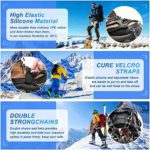 Crampons, Stainless Steel Spikes Ice Cleats Traction Snow Grips, Suitable for Snow Boots and Shoes Women Men Kids, Essential Protection for Hiking Fishing Walking Climbing Mountaineering (Orange- M)