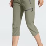 MOCOLY Women’s Hiking Camping Capris Pants Outdoor Lightweight Quick Dry Water Resistant UPF 50 Cargo Pants Trousers Green XL