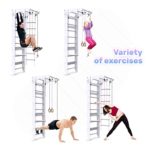 WEDANTA Wooden Swedish Ladder Wall Set – Kids Stall Bars for Exercise – Kids Swedish Gymnastic Wall Gym – Wood Stall Bar Gymnastics Playground – Best Gym for All Family – Kinder-2
