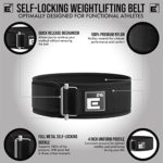 Self-Locking Weight Lifting Belt – Premium Weightlifting Belt for Serious Functional Fitness, Weight Lifting, and Olympic Lifting Athletes – Lifting Support for Men and Women – Deadlift Training Belt (XX-Large, Black)