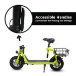 Phantomgogo Commuter R1 – Electric Scooter for Adults – Foldable Scooter with Seat & Carry Basket – 450W Brushless Motor 36V – 15MPH 265lbs Max Load E Mopeds for Adults (Yellow)