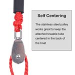 DockMoor Watersports Boat Self Centering Tow Harness 12 ft with Heavy Duty Stainless Steels Pulley& Quick Connector & Hooks for Boat Tubing, Waterskiing,Wakeboarding
