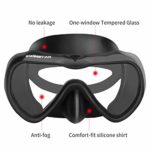 SwimStar Snorkel Set for Women and Men, Anti Fog Tempered Glass Snorkel Mask for Snorkeling, Swimming and Scuba Diving, Anti Leak Dry Top Snorkel Gear Panoramic Silicone Goggle No Leak Black