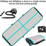 FBSPORT Inflatable Air Gymnastics Mat Training Mats 4/8 inches Thickness Gymnastics Tracks for Home Use/Training/Cheerleading/Yoga/Water with Pump
