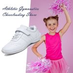 DADAWEN Youth Girls White Cheerleading Shoes Athletic Training Tennis Sneakers Competition Cheer Shoes White US Size 12 M Little Kid