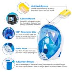 Ezire Full Face Snorkel Mask, 2-Pack Snorkeling Diving Mask with Action Camera Mount, Easy Breath Anti-Fog Anti-Leak Design for Adults (L/XL)