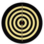Trademark Games Dartboard Set – 18″ Paper Wound – Two Games Design – 6 17g Brass Darts, Black