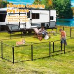 TOOCAPRO Dog Pen 16 Panels 24-Inch High RV Dog Playpen Outdoor/Indoor, Dog Fence Exercise Pet Pen for Dogs with Metal Protect Design Poles, Foldable Pet Barrier with Door