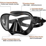 Bairuifu Snorkel Mask, 100% Food Grade Silicone Full Dry Top Snorkel Set Anti-Fog Scuba Mask, Professional Snorkeling Gear for Adults