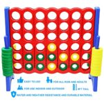 Joyin 4 in a Row Giant Plastic Connect Game 4 x 3.5 Feet, 4-to-Score Giant Game with 42 Coins & Ring Holders, Indoor & Outdoor Kids and Adults Game, Family Holiday Party Game, Party Game Supplies