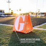 GoSports Football Field Yard Line Markers – Set of 11, High Visibility Weighted Yardage Markers with Portable Carrying Case, Orange